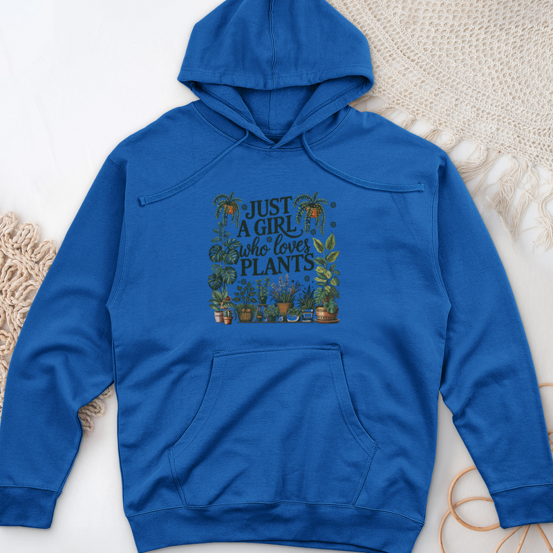 Just A Girl Who Loves Plants Midweight Hooded Sweatshirt