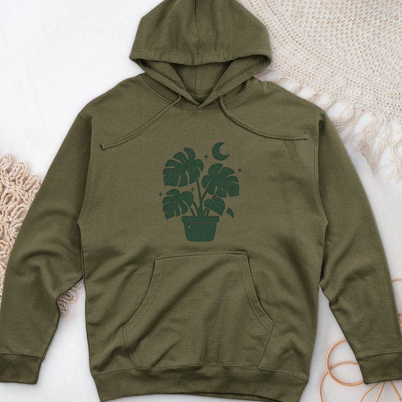 Magical Monstera Midweight Hooded Sweatshirt