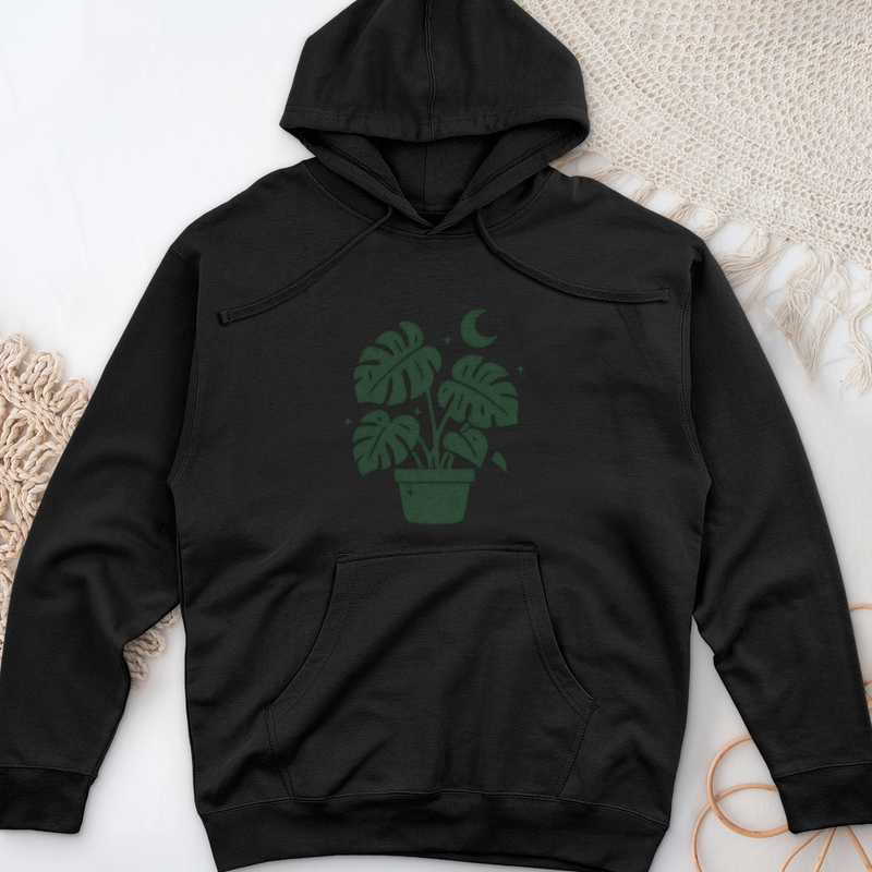 Magical Monstera Midweight Hooded Sweatshirt