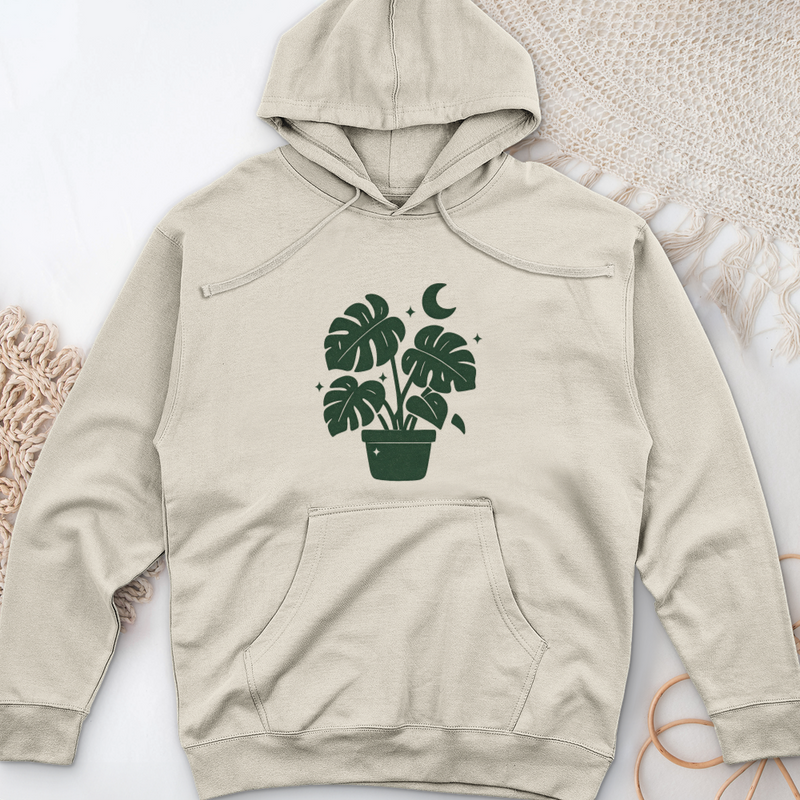 Magical Monstera Midweight Hooded Sweatshirt