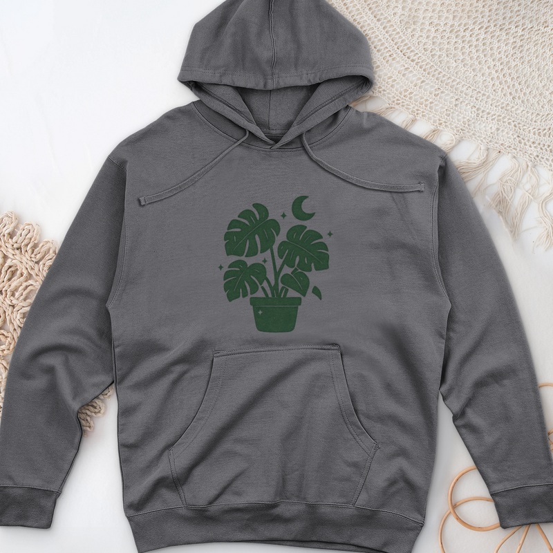 Magical Monstera Midweight Hooded Sweatshirt