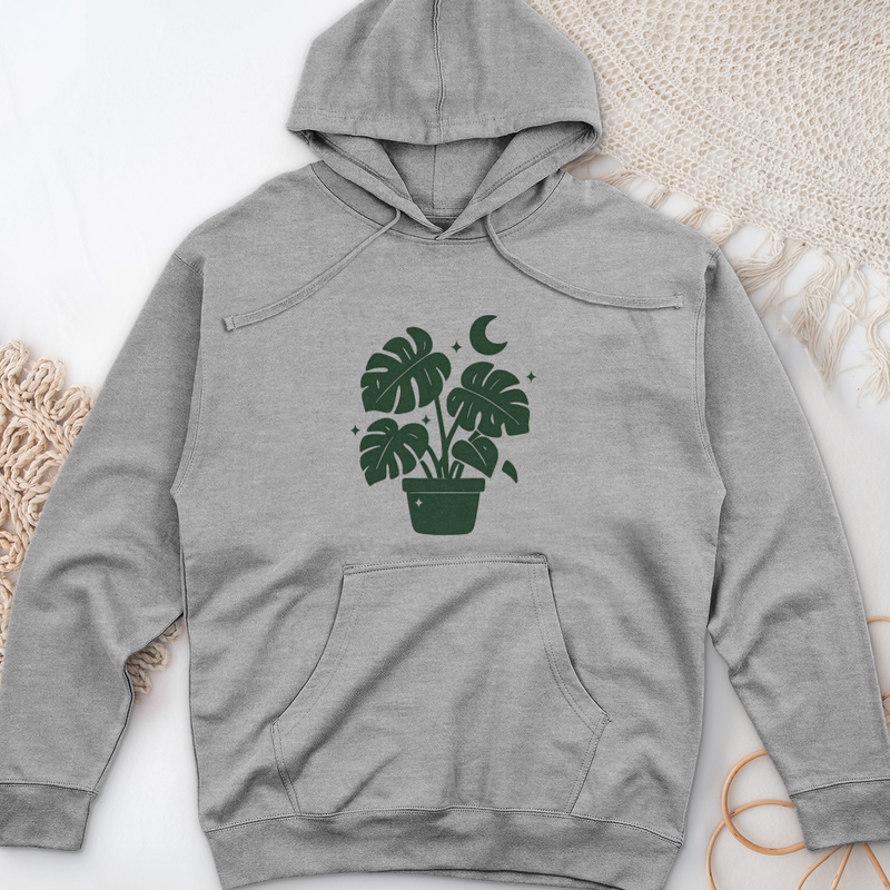 Magical Monstera Midweight Hooded Sweatshirt