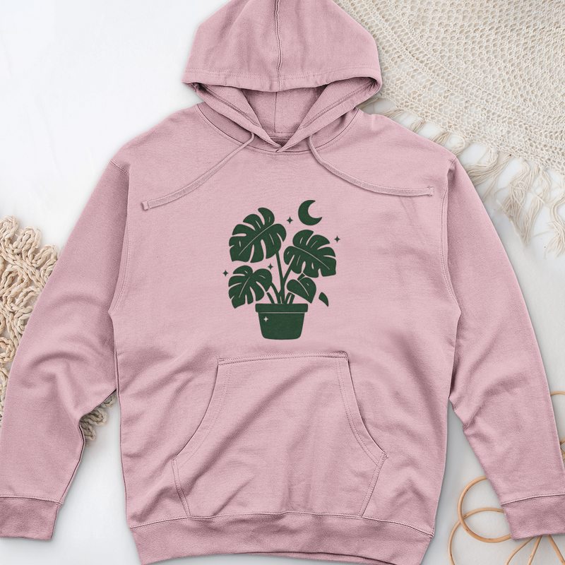 Magical Monstera Midweight Hooded Sweatshirt