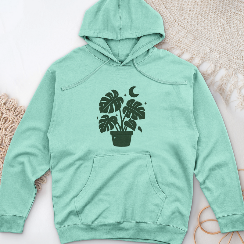 Magical Monstera Midweight Hooded Sweatshirt