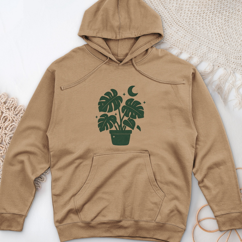 Magical Monstera Midweight Hooded Sweatshirt