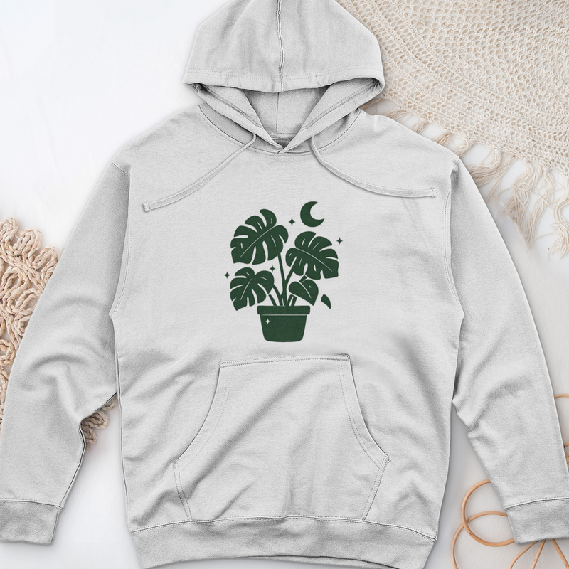 Magical Monstera Midweight Hooded Sweatshirt