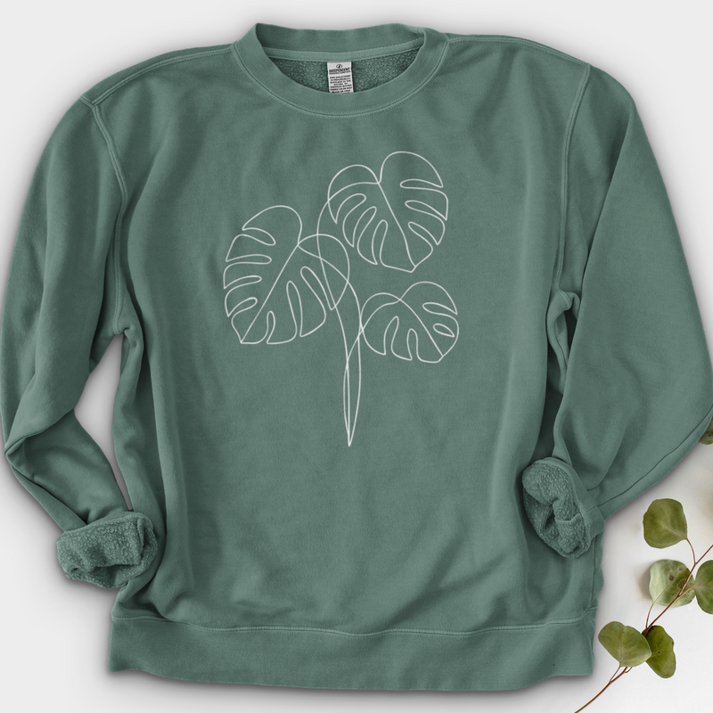 Monstera Line Art Crewneck