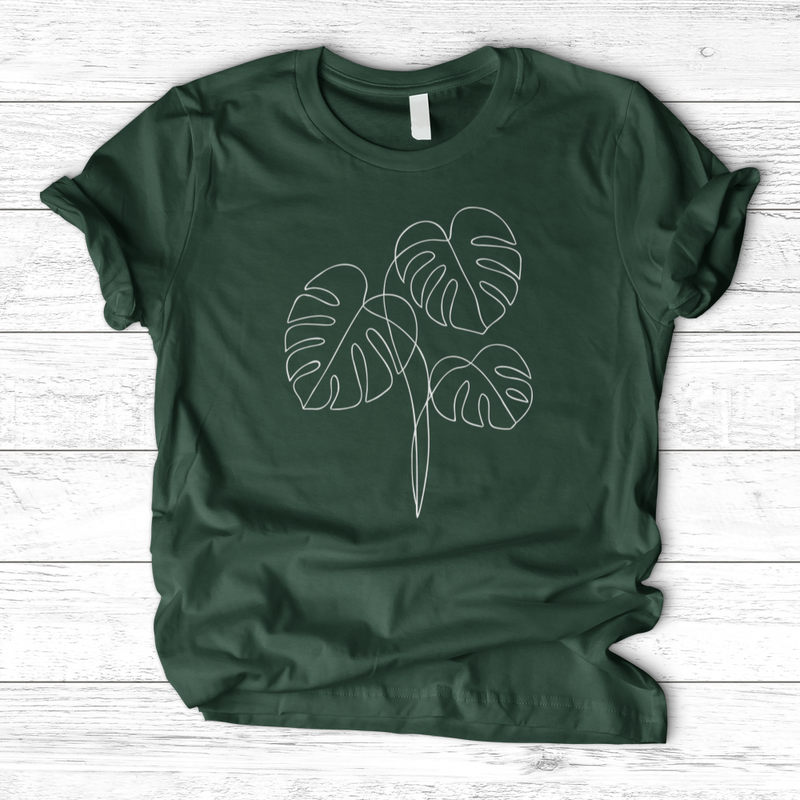 Monstera Line Art T-Shirt