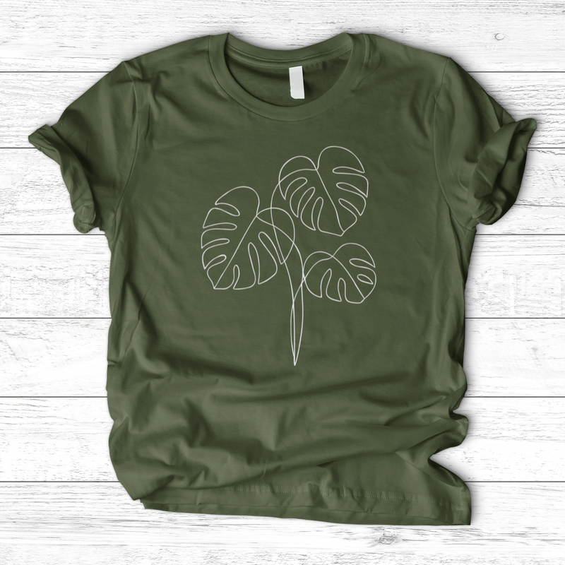 Monstera Line Art T-Shirt