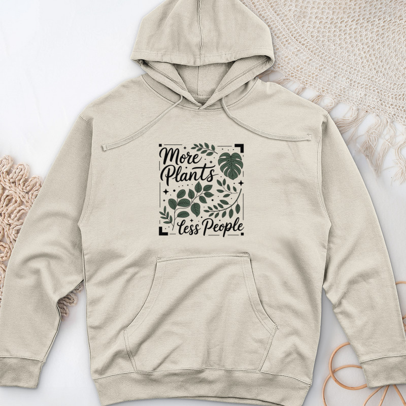 More Plants Less People Midweight Hooded Sweatshirt