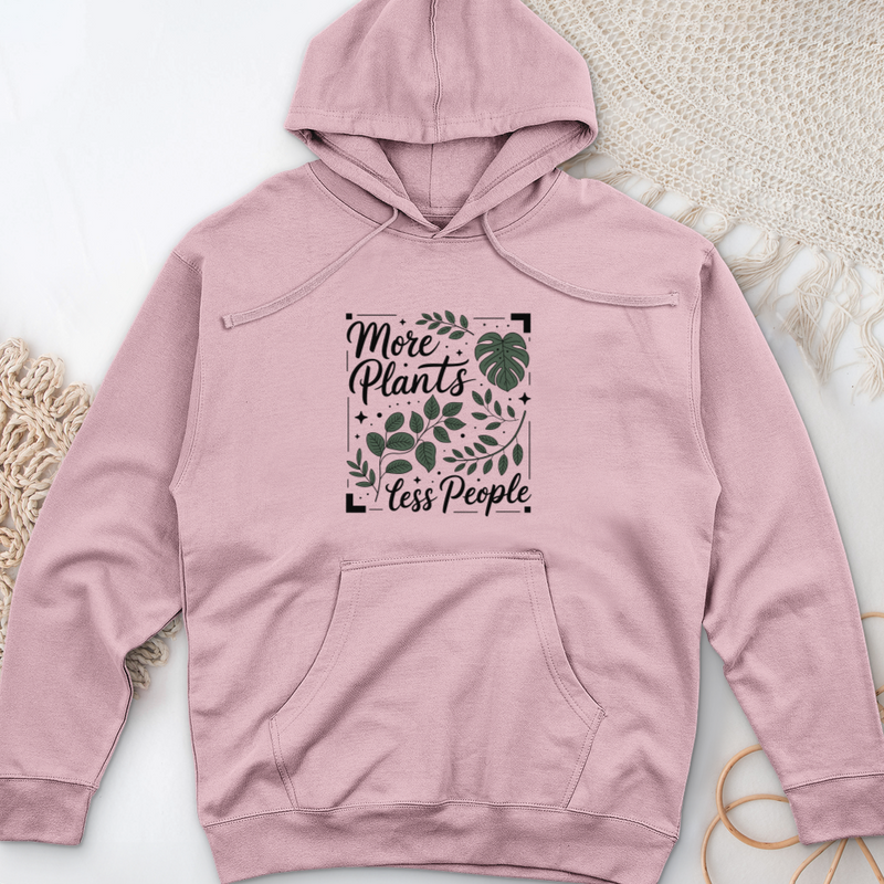 More Plants Less People Midweight Hooded Sweatshirt
