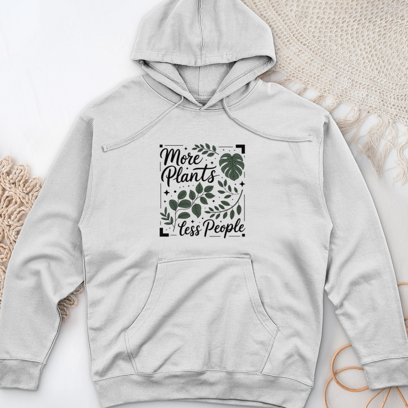 More Plants Less People Midweight Hooded Sweatshirt