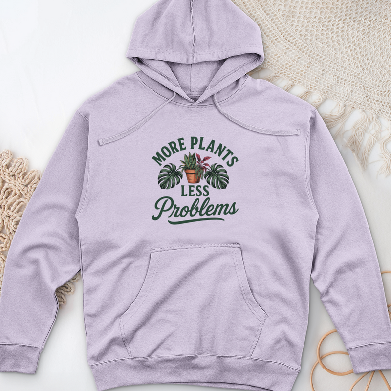 More Plants Less Problems Midweight Hooded Sweatshirt
