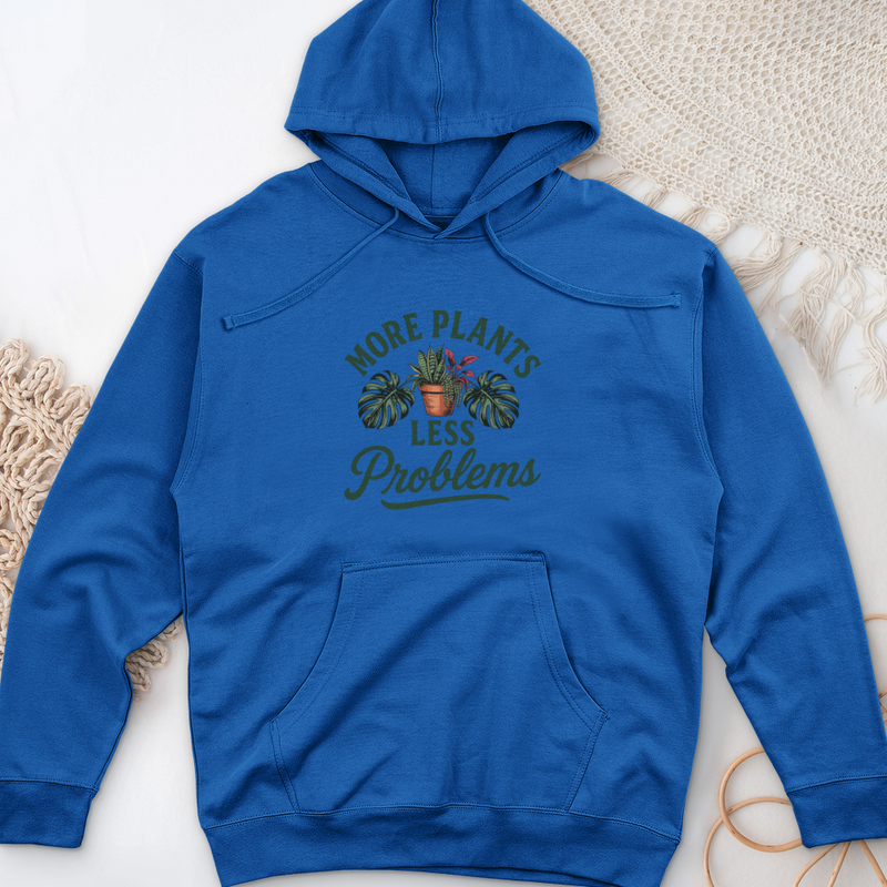 More Plants Less Problems Midweight Hooded Sweatshirt