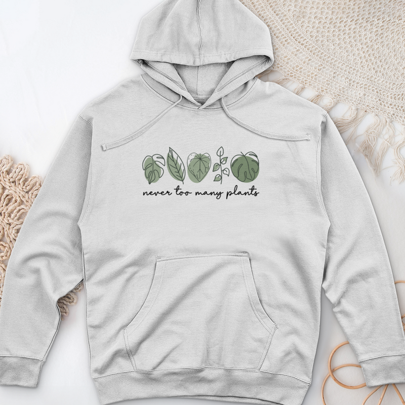 Never Too Many Plants Midweight Hooded Sweatshirt