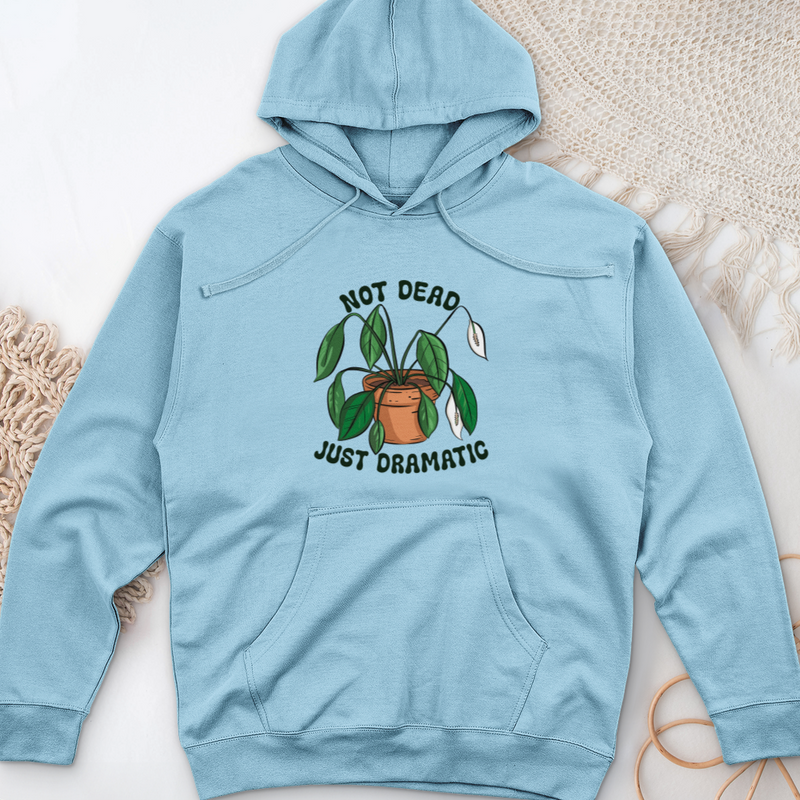 Not Dead Just Dramatic Midweight Hooded Sweatshirt