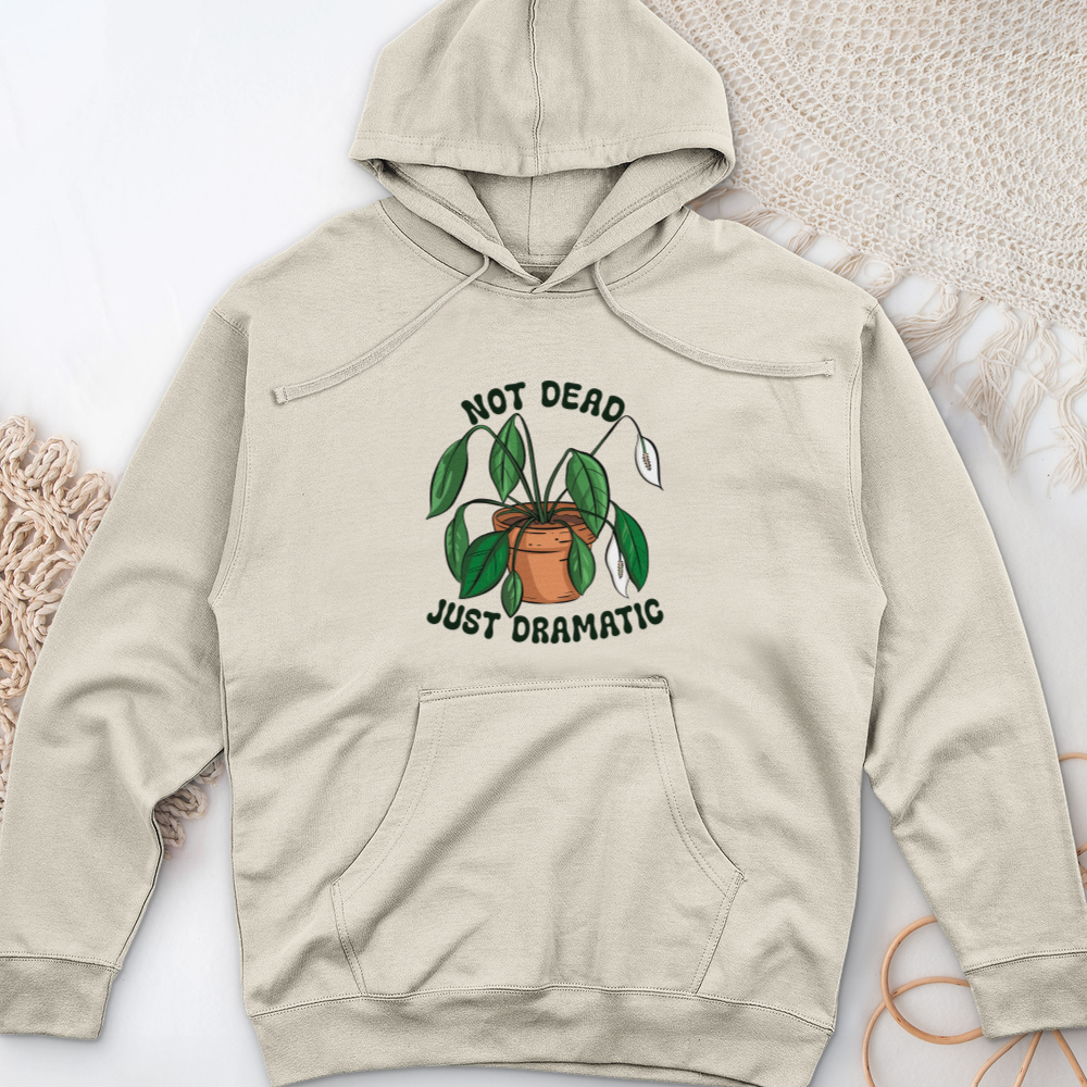 Not Dead Just Dramatic Midweight Hooded Sweatshirt