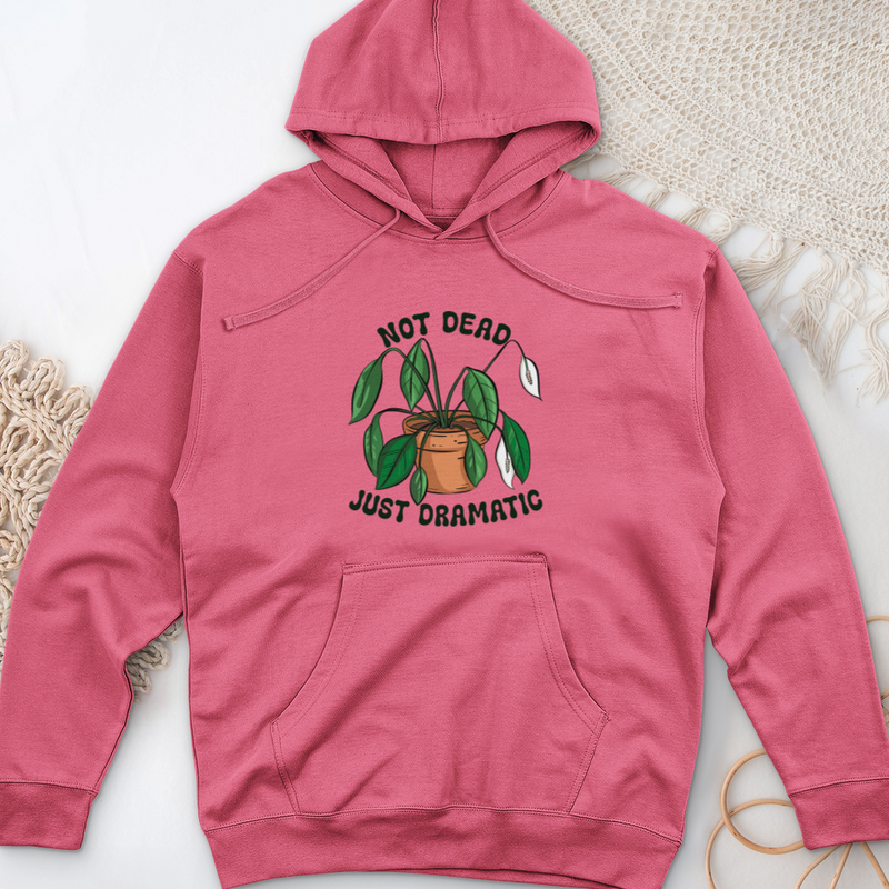 Not Dead Just Dramatic Midweight Hooded Sweatshirt