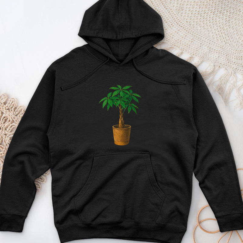 Pachira House Plant Midweight Hooded Sweatshirt