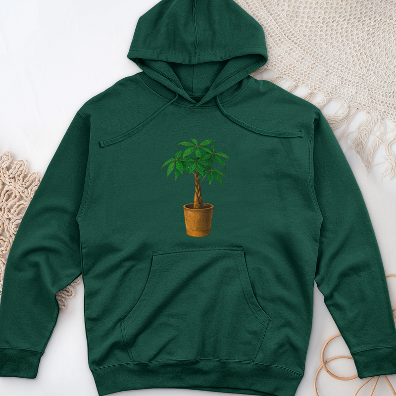 Pachira House Plant Midweight Hooded Sweatshirt