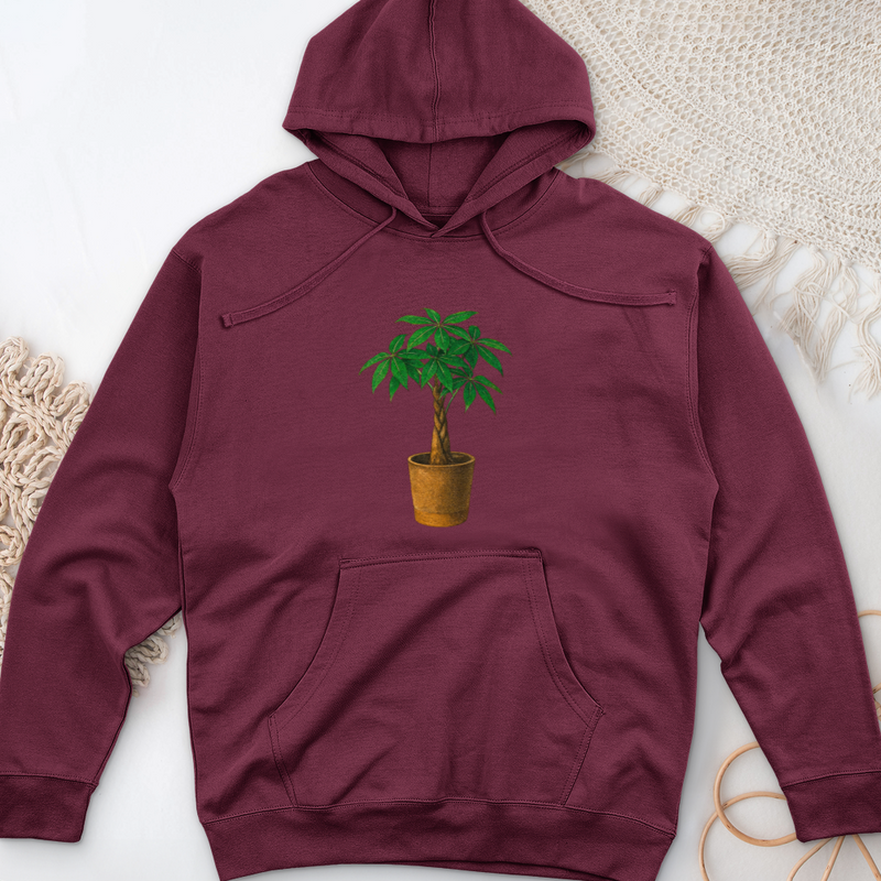 Pachira House Plant Midweight Hooded Sweatshirt