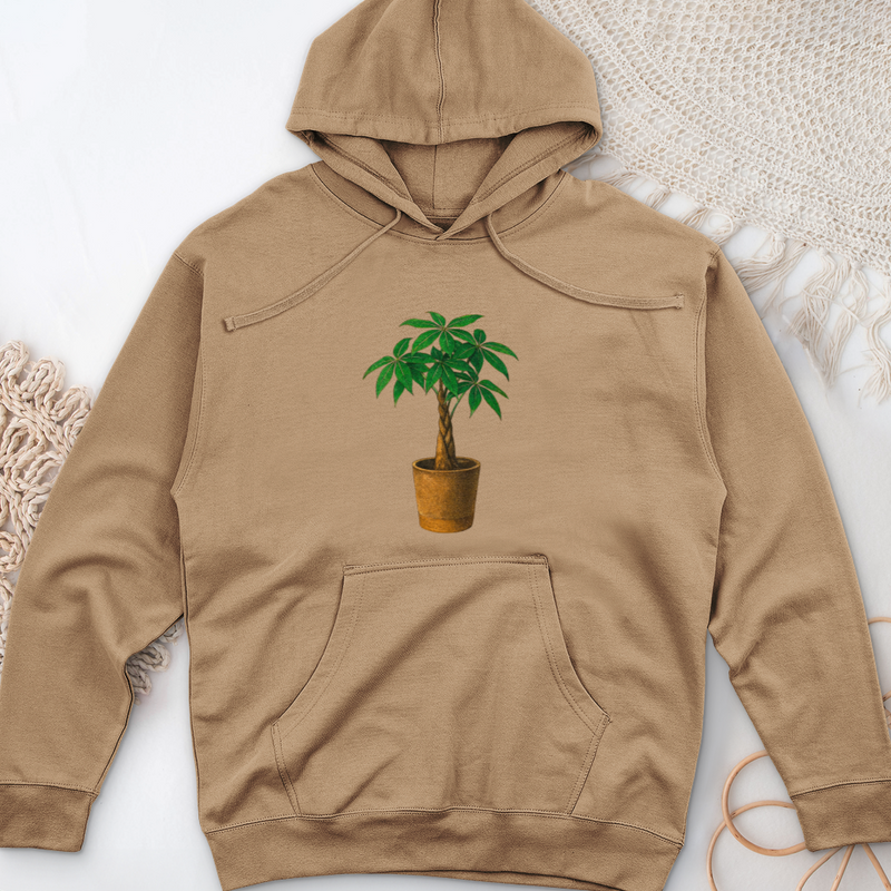 Pachira House Plant Midweight Hooded Sweatshirt