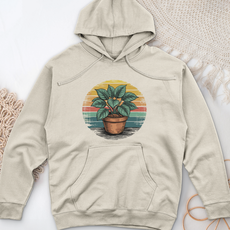 Peace Lily Plant Midweight Hooded Sweatshirt