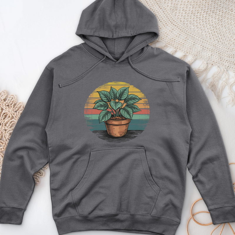 Peace Lily Plant Midweight Hooded Sweatshirt