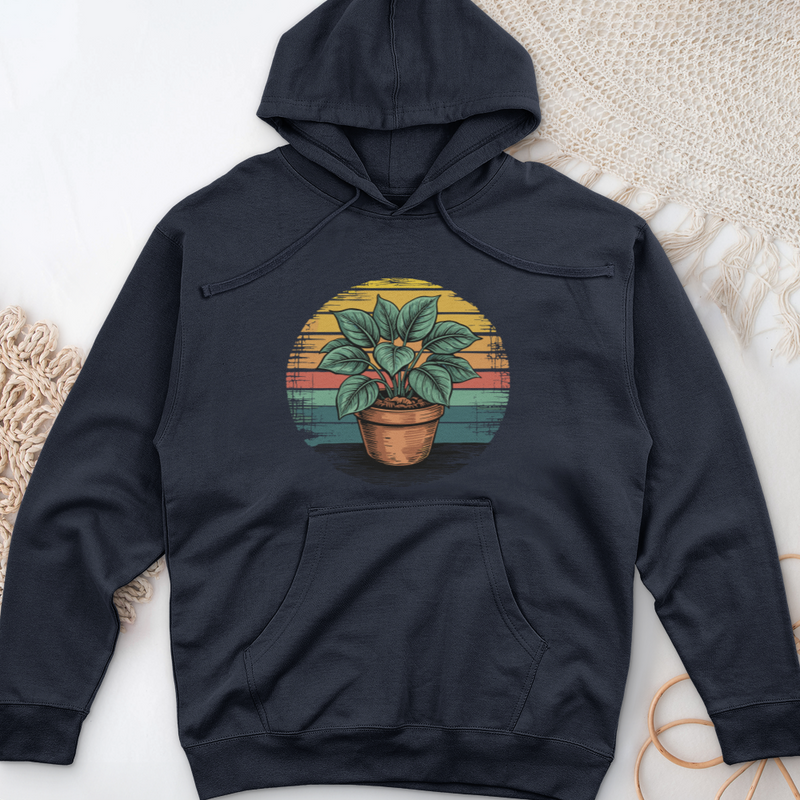 Peace Lily Plant Midweight Hooded Sweatshirt