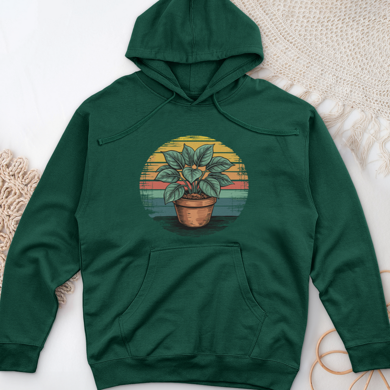 Peace Lily Plant Midweight Hooded Sweatshirt