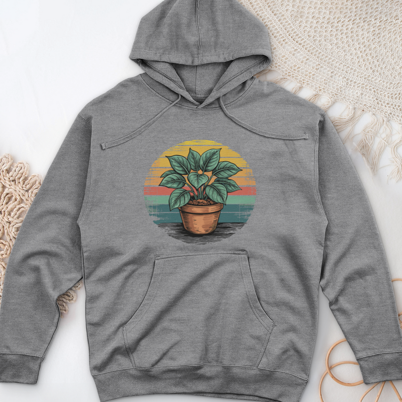 Peace Lily Plant Midweight Hooded Sweatshirt