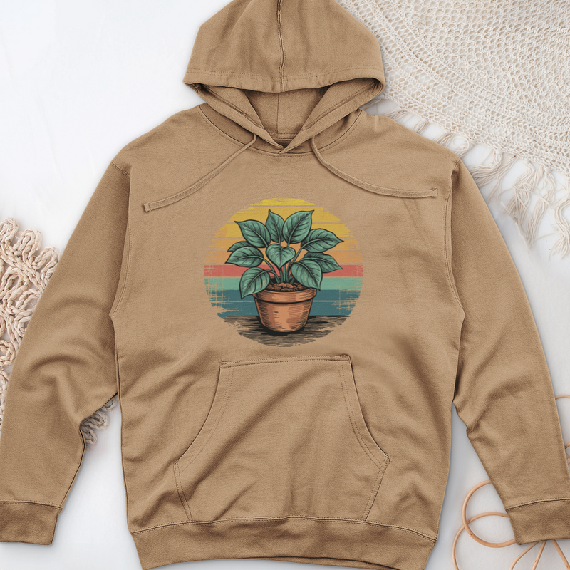Peace Lily Plant Midweight Hooded Sweatshirt