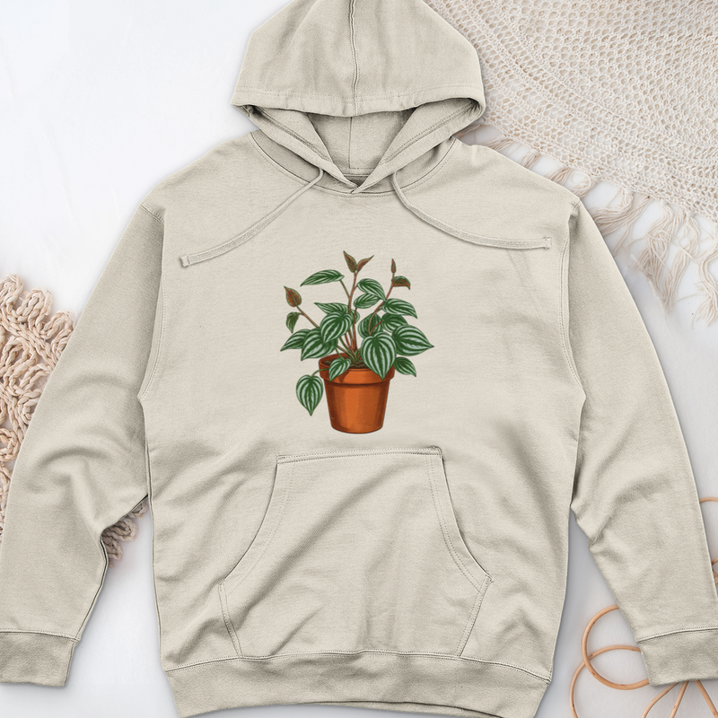 Peperomia Plant Midweight Hooded Sweatshirt