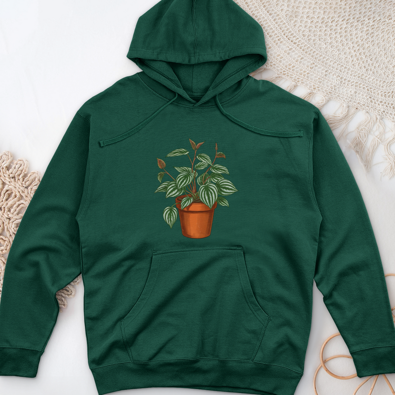 Peperomia Plant Midweight Hooded Sweatshirt