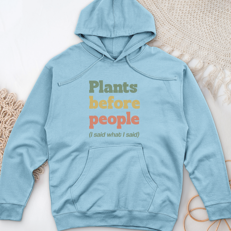 Plants Before People  Midweight Hooded Sweatshirt