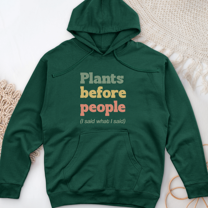 Plants Before People  Midweight Hooded Sweatshirt