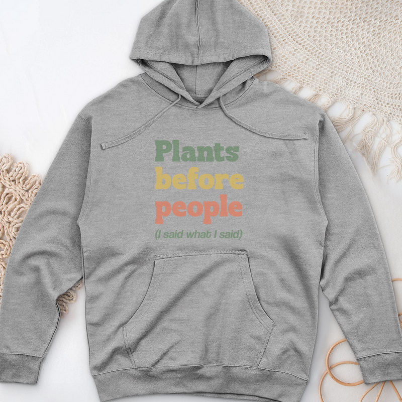Plants Before People  Midweight Hooded Sweatshirt