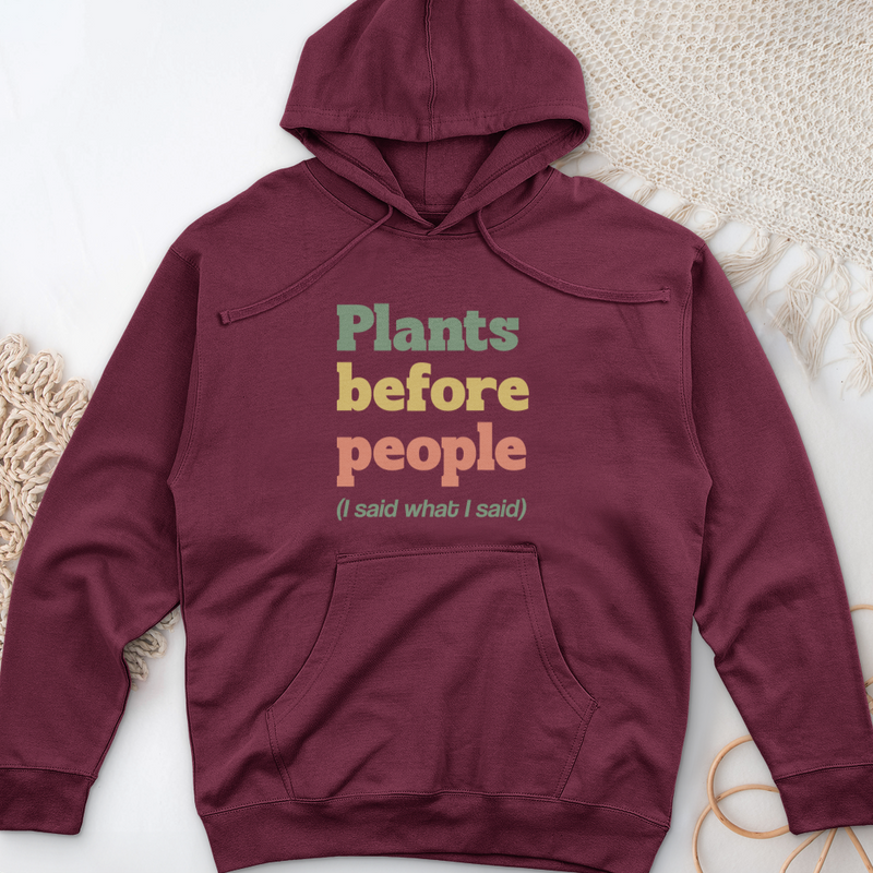 Plants Before People  Midweight Hooded Sweatshirt