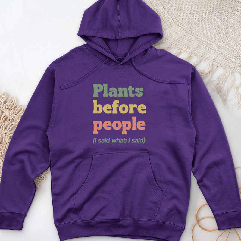 Plants Before People  Midweight Hooded Sweatshirt