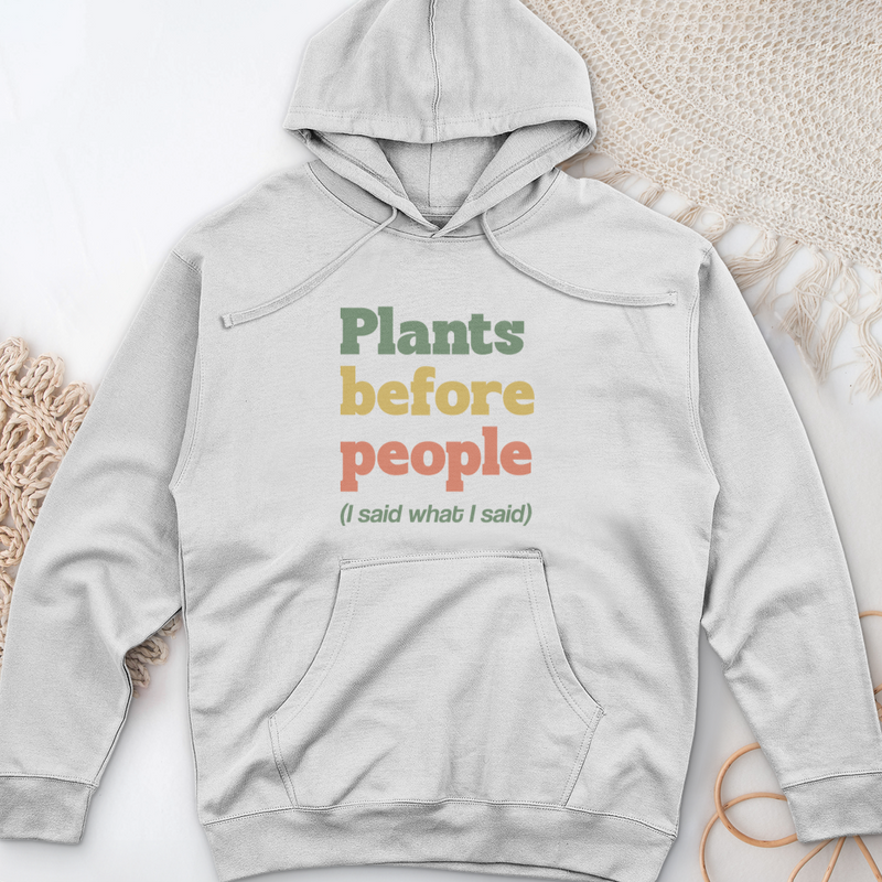 Plants Before People  Midweight Hooded Sweatshirt