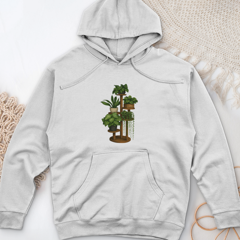Rustic Plant Stand Midweight Hooded Sweatshirt
