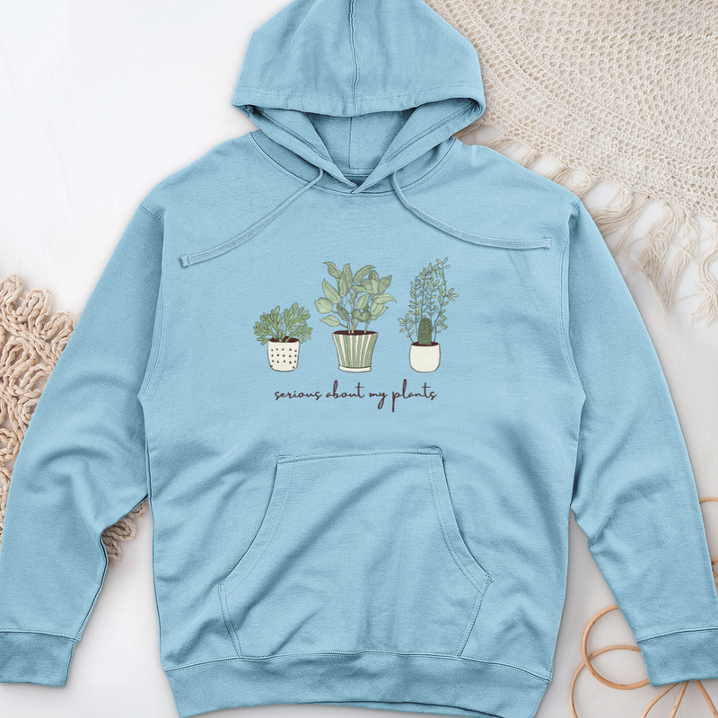 Serious About My Plant Midweight Hooded Sweatshirt