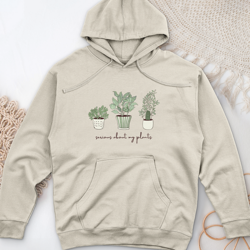 Serious About My Plant Midweight Hooded Sweatshirt