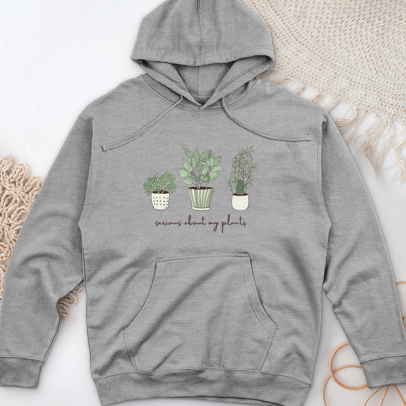 Serious About My Plant Midweight Hooded Sweatshirt