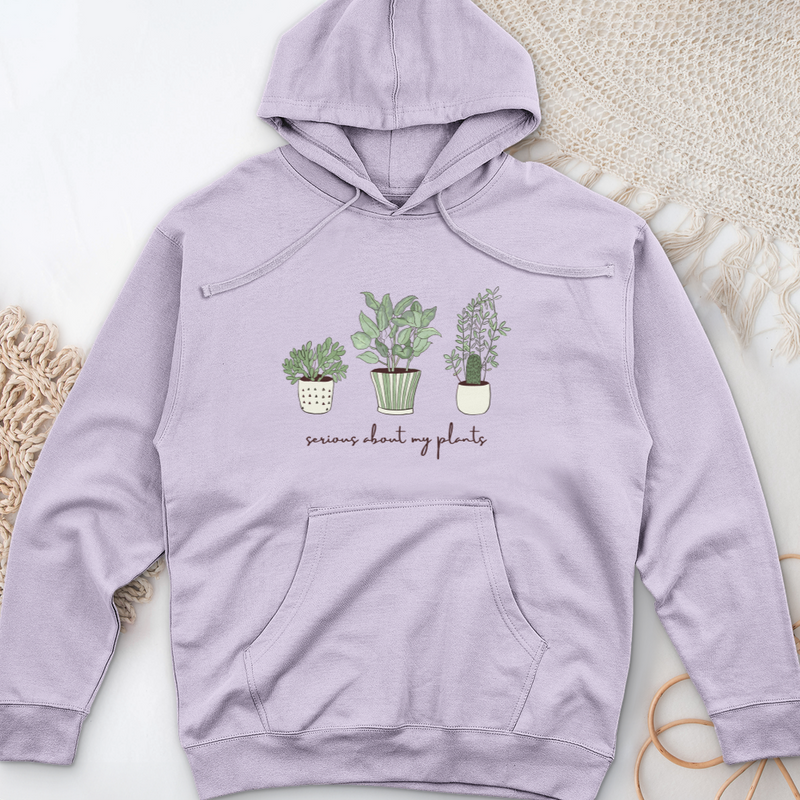 Serious About My Plant Midweight Hooded Sweatshirt