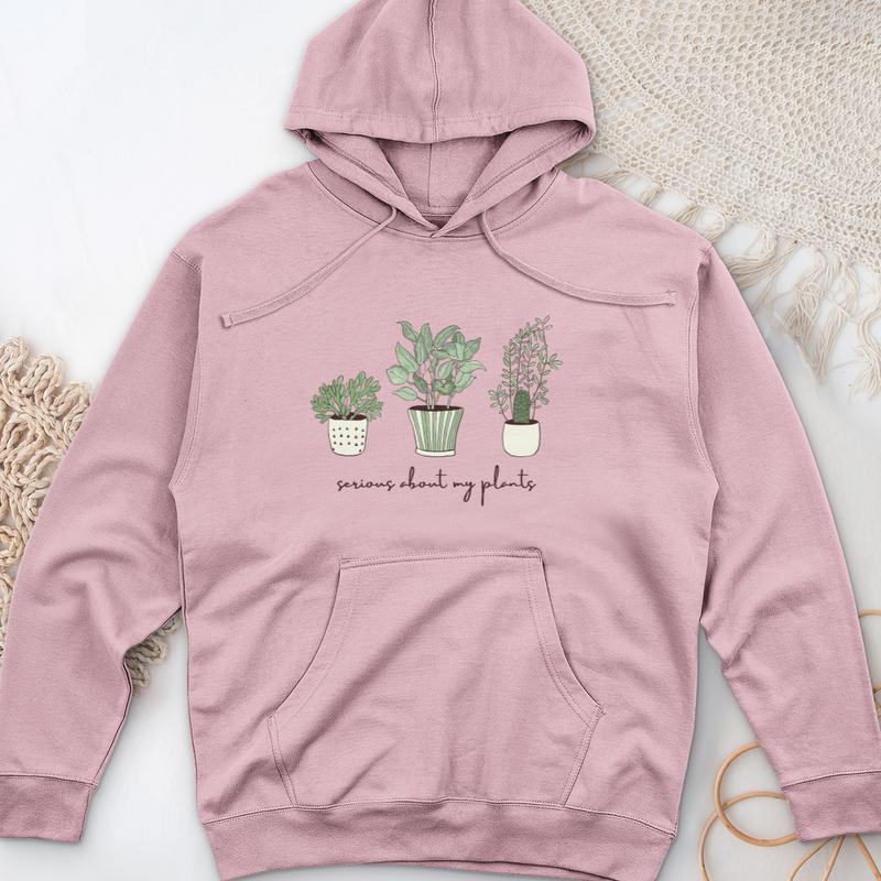 Serious About My Plant Midweight Hooded Sweatshirt