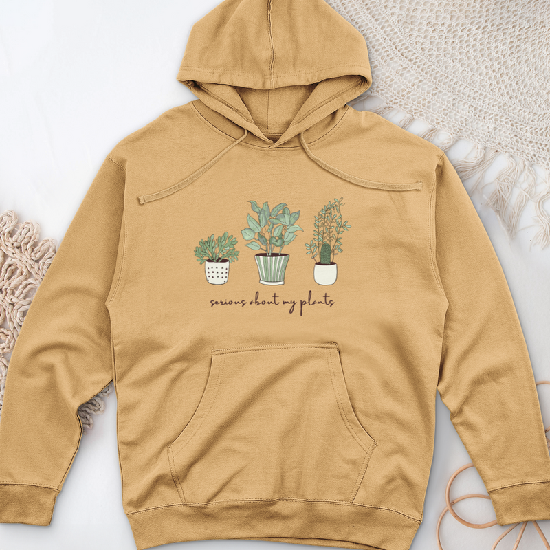 Serious About My Plant Midweight Hooded Sweatshirt