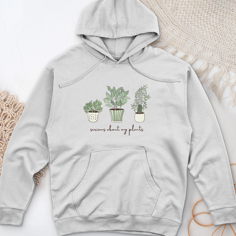 Serious About My Plant Midweight Hooded Sweatshirt