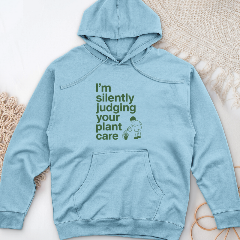 Silently Judging Your Plant Care Midweight Hooded Sweatshirt