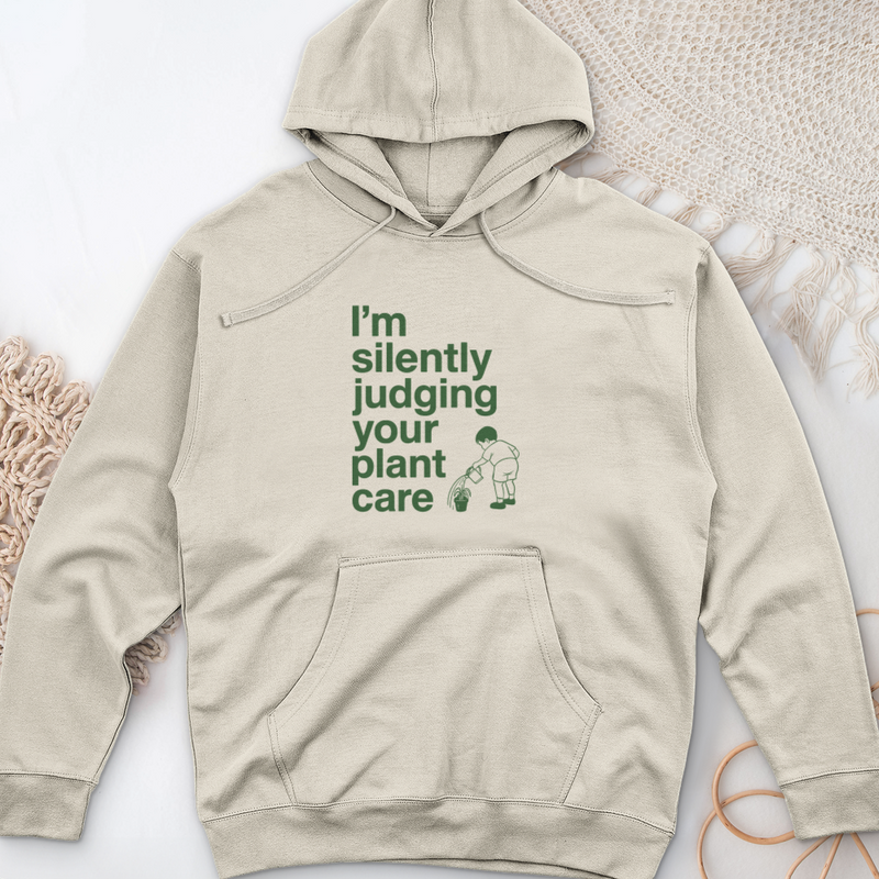 Silently Judging Your Plant Care Midweight Hooded Sweatshirt
